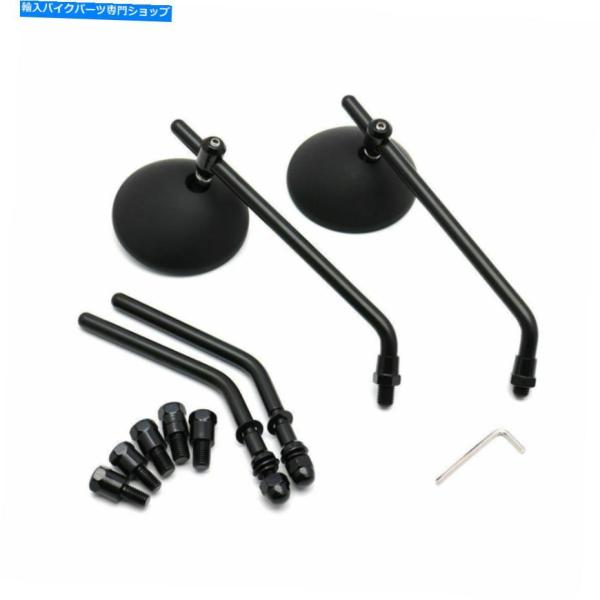 Mirror ハーレーカフェレーサーのための2倍のオートバイの黒い8mm 10mmのラウンドバックサ...