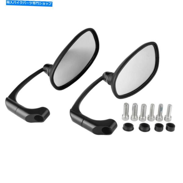 Mirror GN / CGカフェのレーサーのための2倍のオートバイの黒いL-BARのレトロな楕円形...