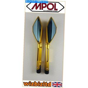 Mirror 金の鋭い尖ったオートバイミラー8mm 10mmのMRU01GDのMPOLユニバーサルペ...