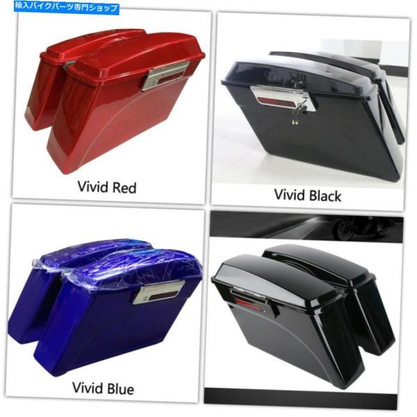 サイドバック ハーリーツーリングロードキンググライド93-13のためのハードサドルバッグトランクw ...