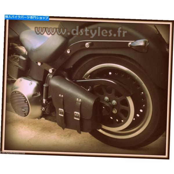 サイドバック ハーレーソフト用ファットボーイブレイクアウト用ラテラルサドルバッグフレームリジッドブラ...