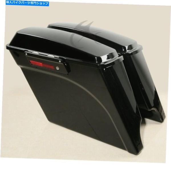 サイドバック 5 "伸縮されたサドルバッグw /ラッチキーフィットハーレーツーリングロードグライド1...