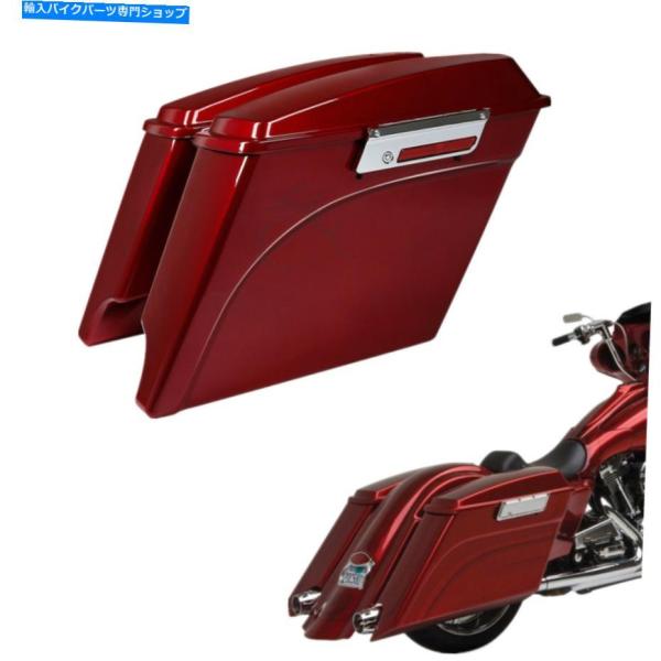 サイドバック 5 "ストレッチサドルバッグ蓋ラッチキーフィットハーレーストリートロードグライド93-...