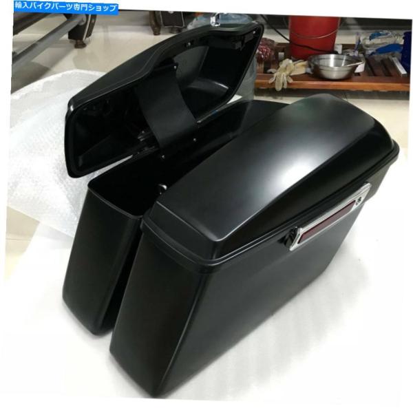 サイドバック Matte Black Hard SaddleBags + LIDSラッチキーのための...