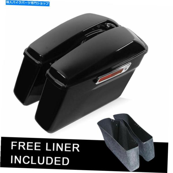 サイドバック 新しいハードサドルバッグトランクw /ラッチキーのフィットハーレーツーリングモデル14...