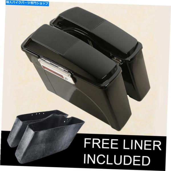 サイドバック ハードサドルバッグサドルバッグのためのハーレーツーリング94-13 w /スピーカーの...