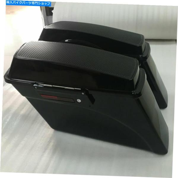サイドバック Black Hard SaddleBags +デュアルスピーカーLIDラッチキーはハー...
