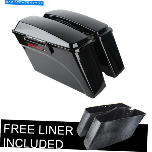サイドバック ハードサドルバッグトランクW / LID＆ラッチキーフィットハーレーエレクトロロードグ...