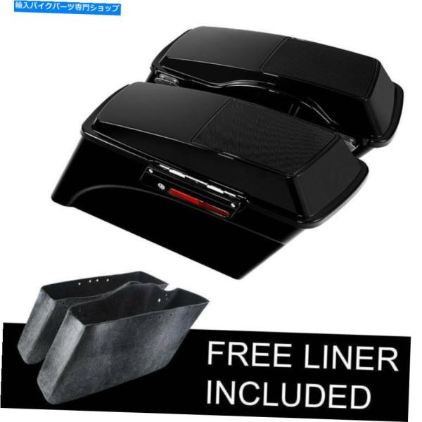 サイドバック ハードサドルバッグスピーカーリッドキーフィットハーレーツーリングエレクトラストリートグ...