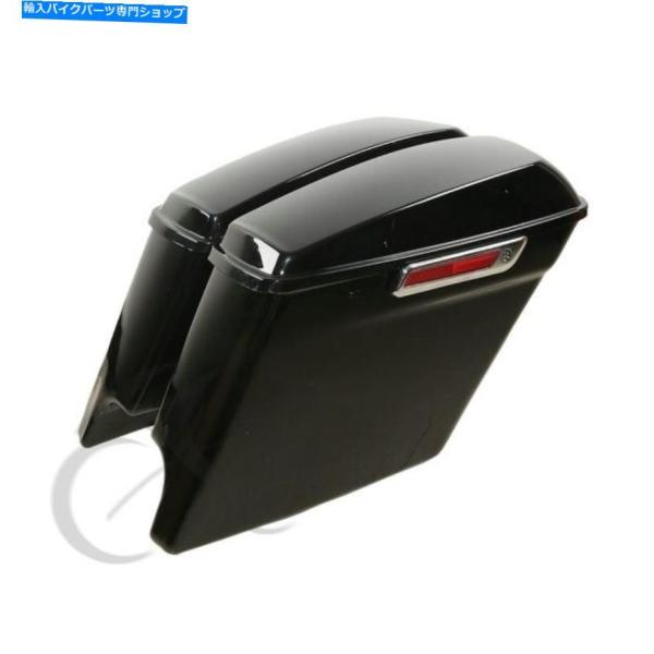 サイドバック ハーレーツーリングのためのキーフィットと黒のハードストレッチサドルバッグ2014-20...