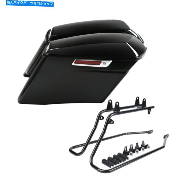 サイドバック 4 "ハーレーソフトのデラックスflstn 84-16のための伸縮されたサドルバッグ変...