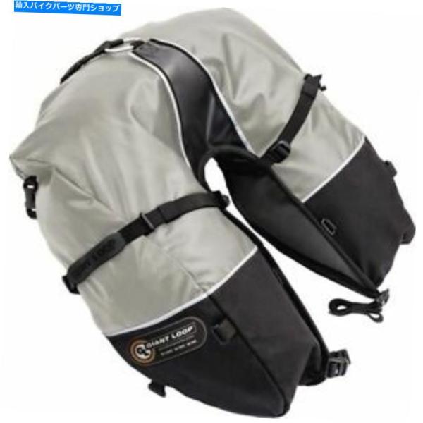 サイドバック グレーの巨大なループコヨーテロール上の水防水サドルバッグ Grey Giant Loo...