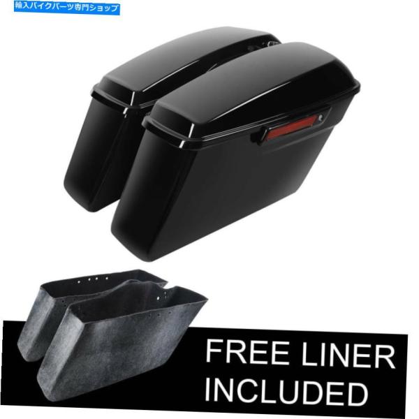 サイドバック 塗られた鮮やかな黒いサドルバッグw /黒のラッチふたの鍵の鍵のための鍵 Painted...