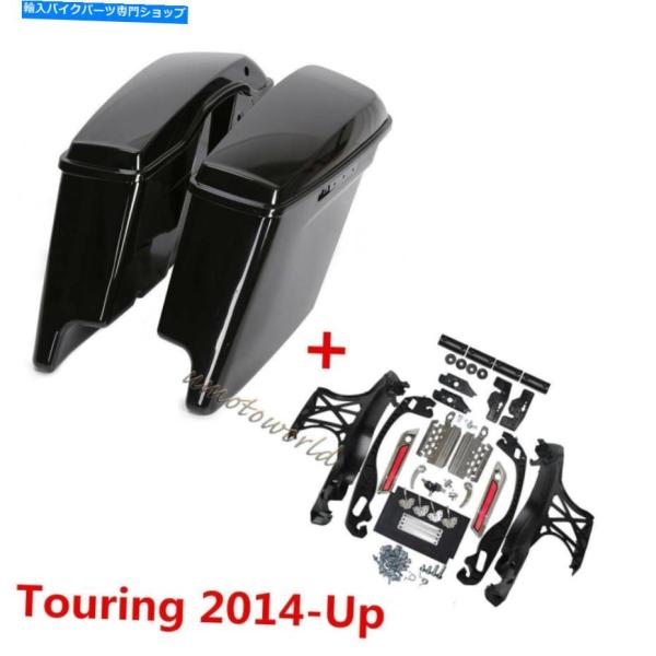 サイドバック 5 "延長されていないハードサドルバッグw /蓋のラッチキー14-20 5" Exte...