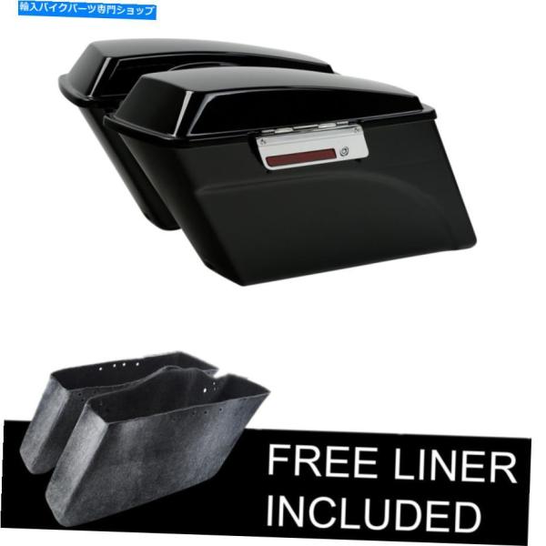 サイドバック ハードサドルバッグW / LID＆ラッチキーフィットハーレーロードストリートグライド1...