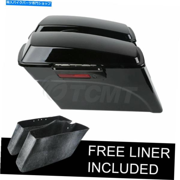 サイドバック ハードドサドルバッグW /蓋ラッチキーフィットハーレーツーリングストリートロードグライ...