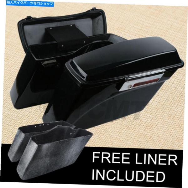 サイドバック ハーリーツーリングロードキング1994-2013のためのハードサドルバッグトランクw ...