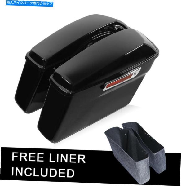 サイドバック ハードサドルバッグトランクw /ラッチキーフィットハーレーツーリングロードキンググライ...