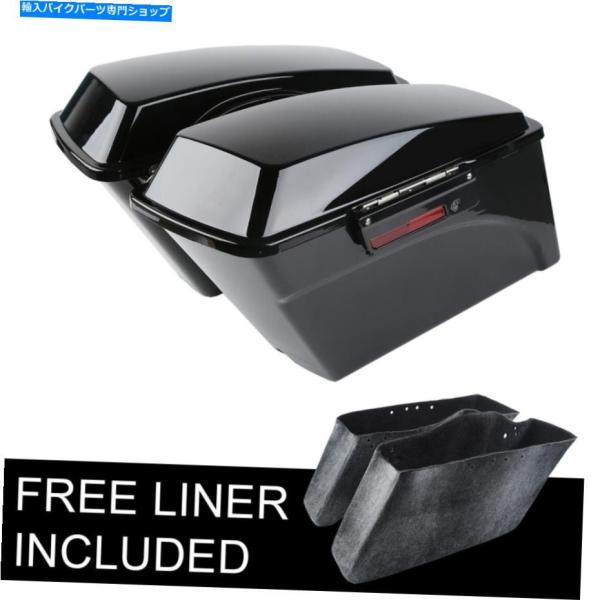 サイドバック 鮮やかな黒い硬いサドルバッグバッグ＆ふたのラッチキーのためのハーレーロードキンググライ...