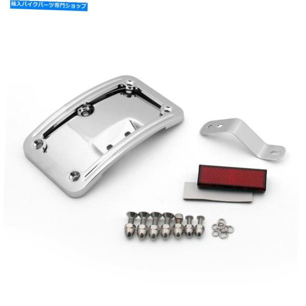 クロームパーツ ライセンスプレートマウントキットフィットハーレーソフトスプリングファークラシックFL...