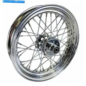 クロームパーツ 21/18ハーレーソフト用ファットスポークフロントリア