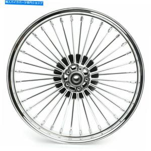 クロームパーツ 21/18ハーレーソフト用ファットスポークフロントリア
