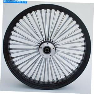 クロームパーツ 21/18ハーレーソフト用ファットスポークフロントリア