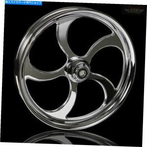 クロームパーツ 21/18ハーレーソフト用ファットスポークフロントリア