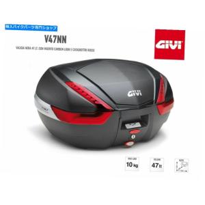 カーボン V47NN GIVIオートバイカーボンルックストップケースモノキー47LT赤いライト V47NN GIVI MOTORCYCLE CARBON LOOK TOP CASE MONOKEY 47LT RED