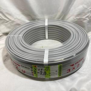 VVFケーブル2.0mm×2芯 100m巻 愛知電線 グレー 型式:VVF2.0mm×2C×100m