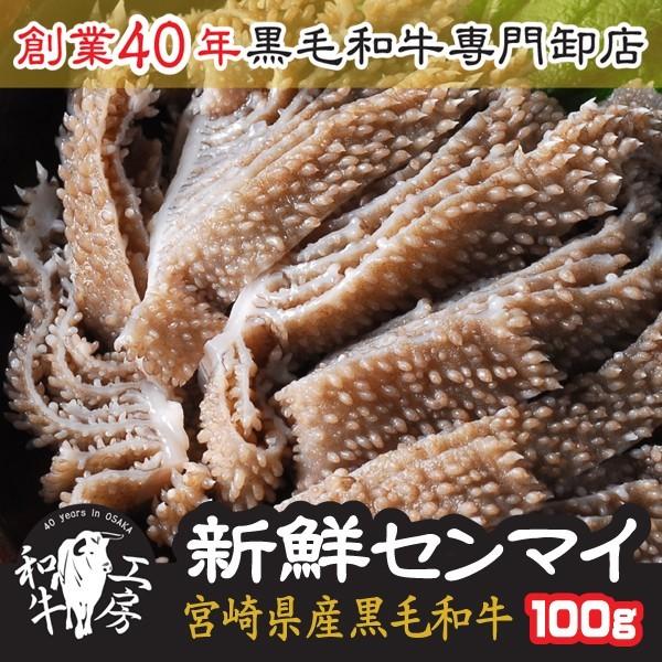 お試し センマイ 肉 BBQ 宮崎県産 黒毛和牛 新鮮 センマイ 100ｇ もつ煮 どて煮 ホルモン...