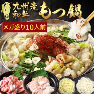 もつ鍋 肉 ホルモン メガ盛り もつ鍋セット 10人前 選べる スープ 小腸 赤センマイ 選べる 麺 送料無料 もつ 計1.1キロ【10人】