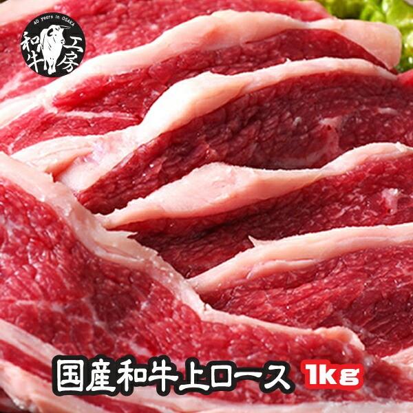 お中元 ロース 肉 ホルモン セット 九州産 黒毛和牛 上ロース 500ｇ×2パック 計1キロ 送料...