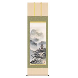 掛け軸-秋冬山水図（冬）／雪舟(尺五立) 水墨山水画 床の間 和室