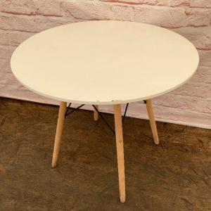 中古  アイリスオーヤマ 丸テーブル DT-02B ホワイト ダイニングテーブル 丸テーブル 円形 丸 丸型 円形テーブル 北欧 カフェテーブル｜resaco