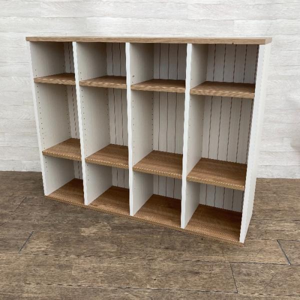 中古  木製ラック 本棚 収納棚 収納ケース リビング収納 ロッカー キャビネット ホワイト 北欧