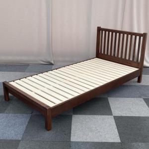 中古 シングル ベッドフレーム BED FRAME SEMI DOUBLE SLEEPING CRUCE II ブラウン ベッド台 フレームのみ 一人暮らし ワンルーム おしゃれ｜resaco