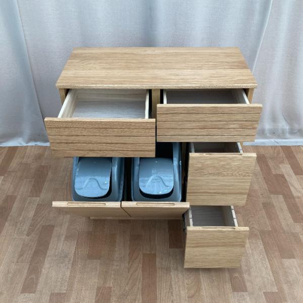 中古 キッチン収納 ラルジュ横格子ダストボックス４分別