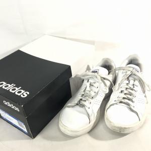 adidas アディダス ADVANCOURT LEA U スニーカー 25.0cm 白X紺 中古 ...