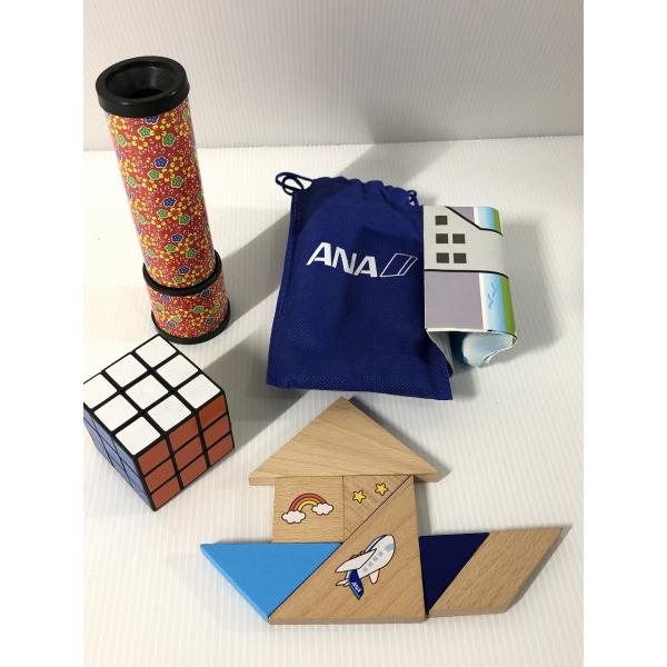 ANAなど 木製パズル、ルービックキューブ、万華鏡  知育玩具 他  中古   T1