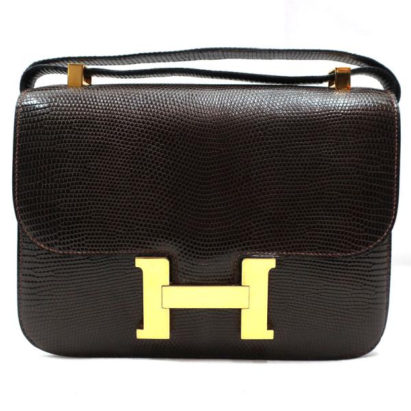 【美品】HERMES／エルメス　コンスタンス 24　リザード　ブラウン　〇H刻印　ショルダーバッグ　...