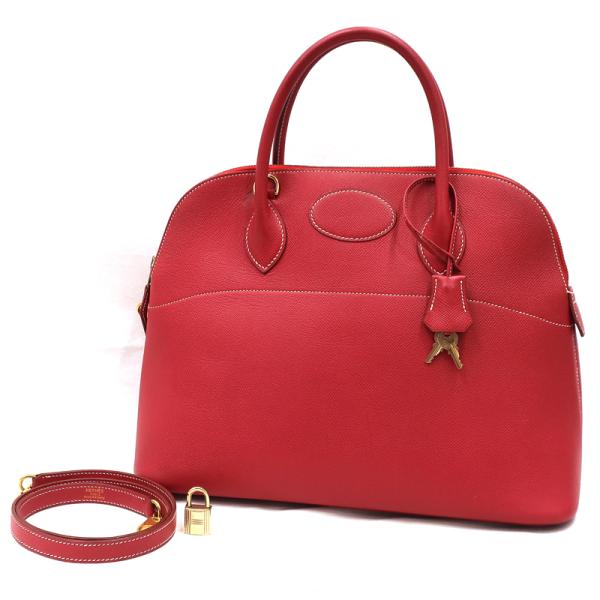 HERMES／エルメス　ボリード35　クシュベル　ルージュヴィフ　□A刻印　ショルダーバッグ　800...