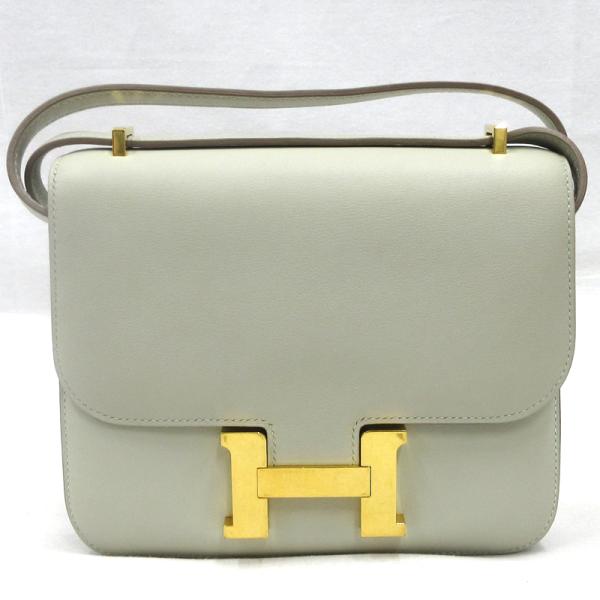 【美品】HERMES／エルメス　コンスタンス3 ミニ　ヴォースイフト　パールグレー　D刻印　ショルダ...
