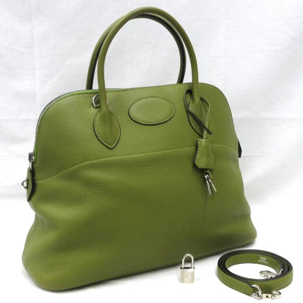 【美品】HERMES／エルメス　ボリード35　トリヨンクレマンス　アニスグリーン　□J刻印　ショルダ...
