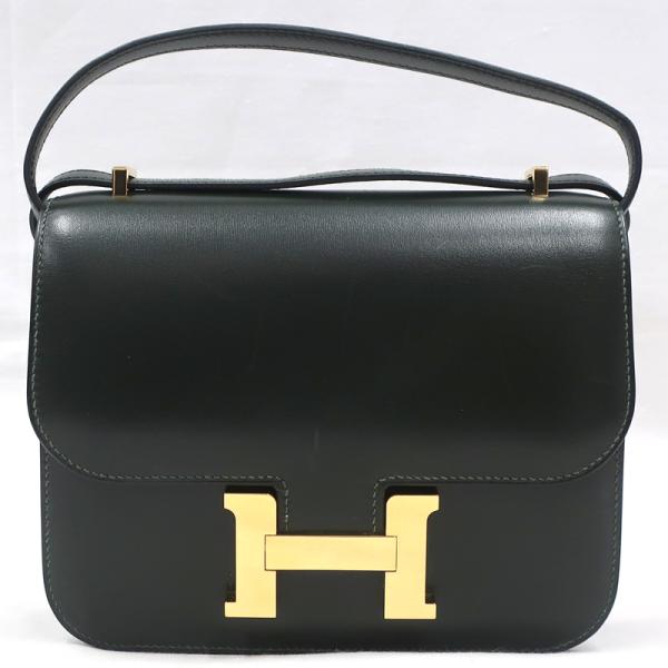 【美品】HERMES／エルメス　コンスタンス3 ミニ　ボックスカーフ　ヴェールアングレ　U刻印　ショ...