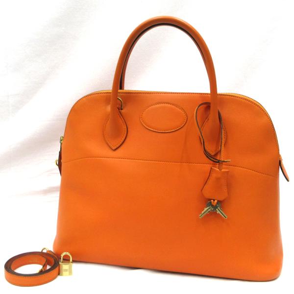 【美品】HERMES／エルメス　ボリード35　ヴォーガリバー　オレンジ　〇U刻印　ショルダーバッグ　...