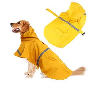 oncpcare 犬服 ペットレインコート 犬用 レインコート 犬用ポンチョ 梅雨対策 雨具 雨の日 防水服 帽子付 リード