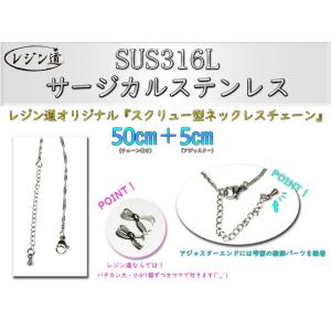 スクリュー型チェーン50cm＋5cm サージカルステンレス SUS316L｜resindou47