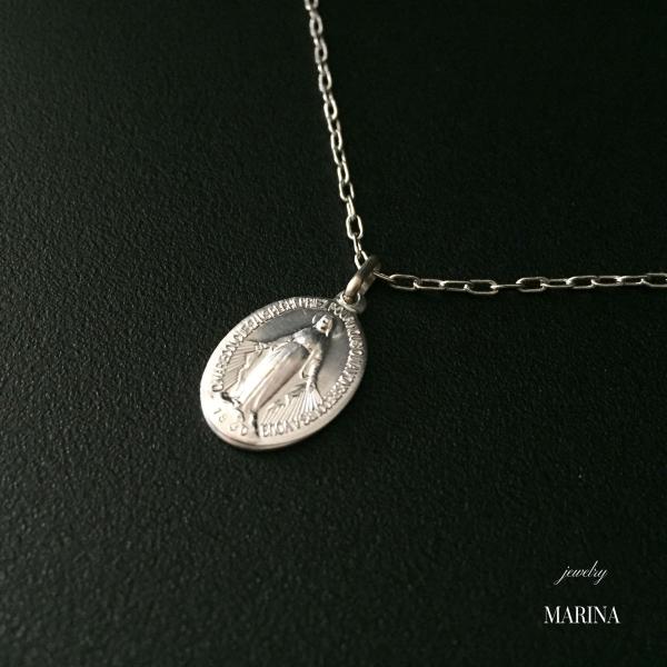 フランス奇跡のメダイのネックレス - silver chain