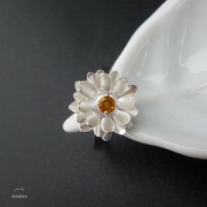 Lotus 蓮の花のリング - citrine silver -｜resortiara